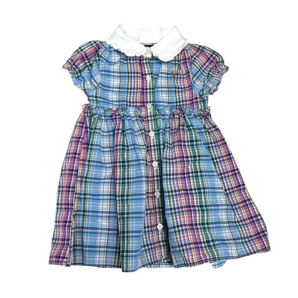 Ralph Lauren Multicolor Plaid Dress with White Accents